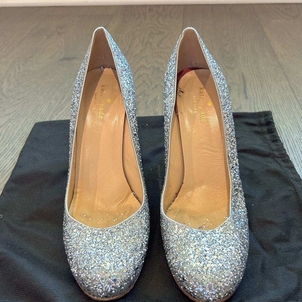 Kate Spade Silver Sparkle High Heels